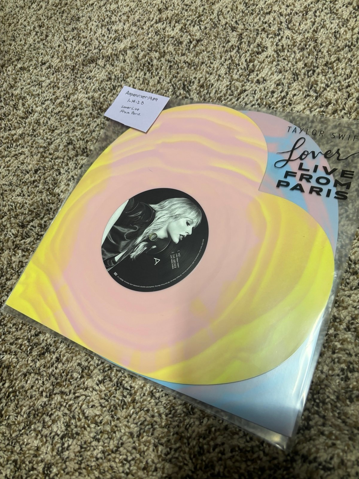Taylor Swift Lover Live From Paris Heart Shaped Vinyl