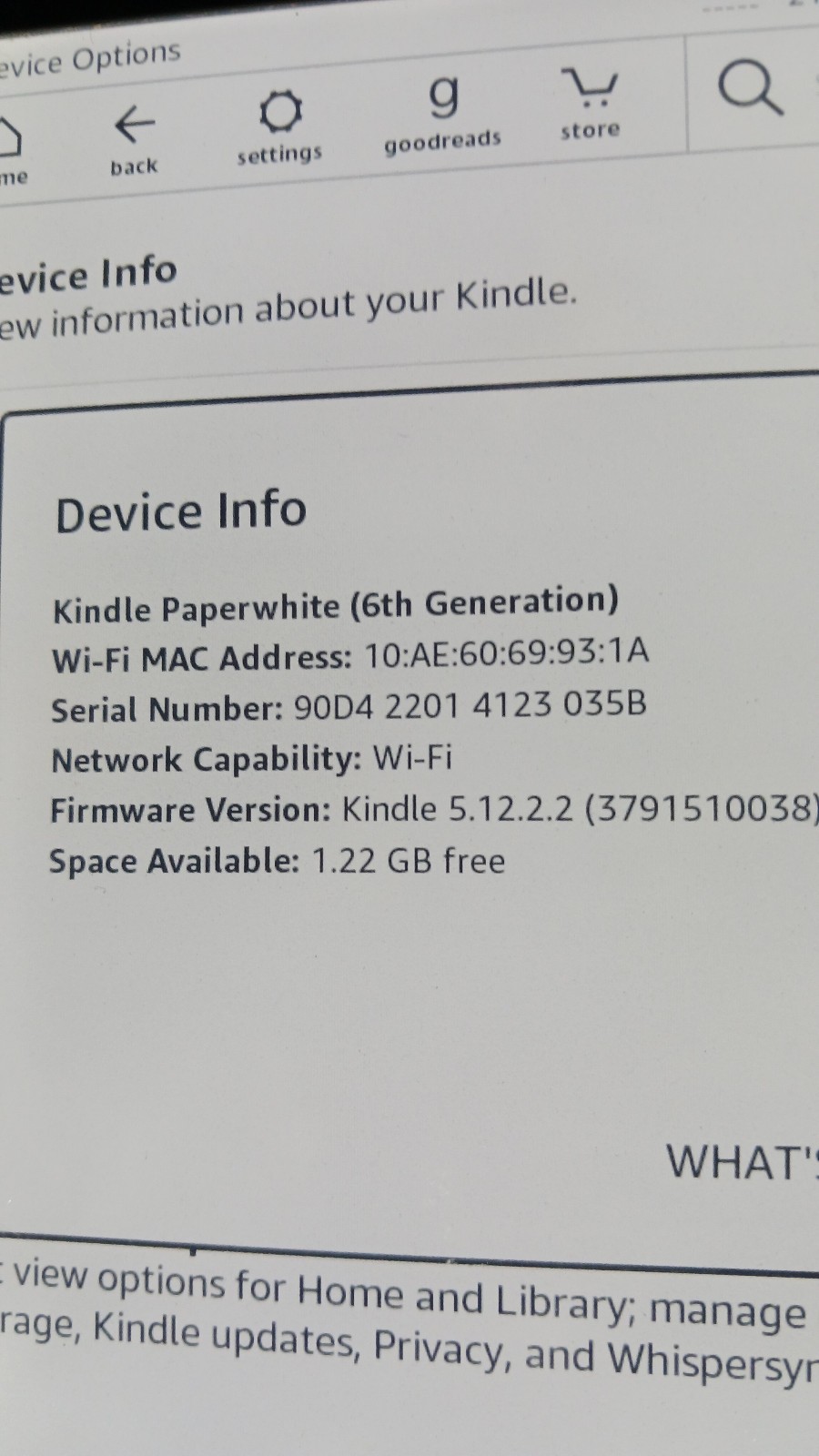 Kindle Paperwhite 6th Generation