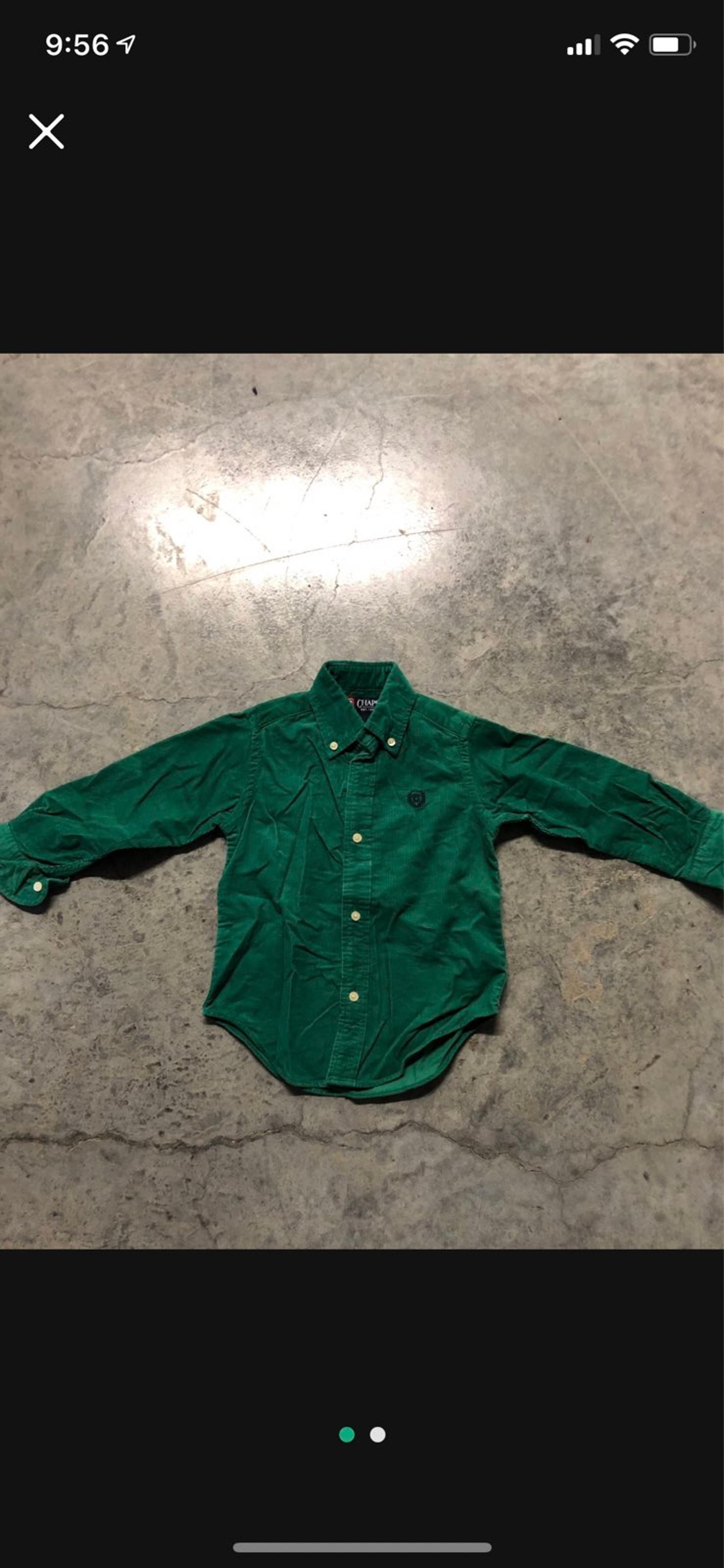 boy's green button-up long sleeve Chaps shirt/top