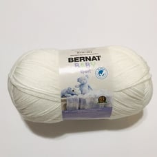 Bernat Big Ball Baby Sport Yarn, White 3 Light 10.5 Oz 1077 Yds- Lot Of 1