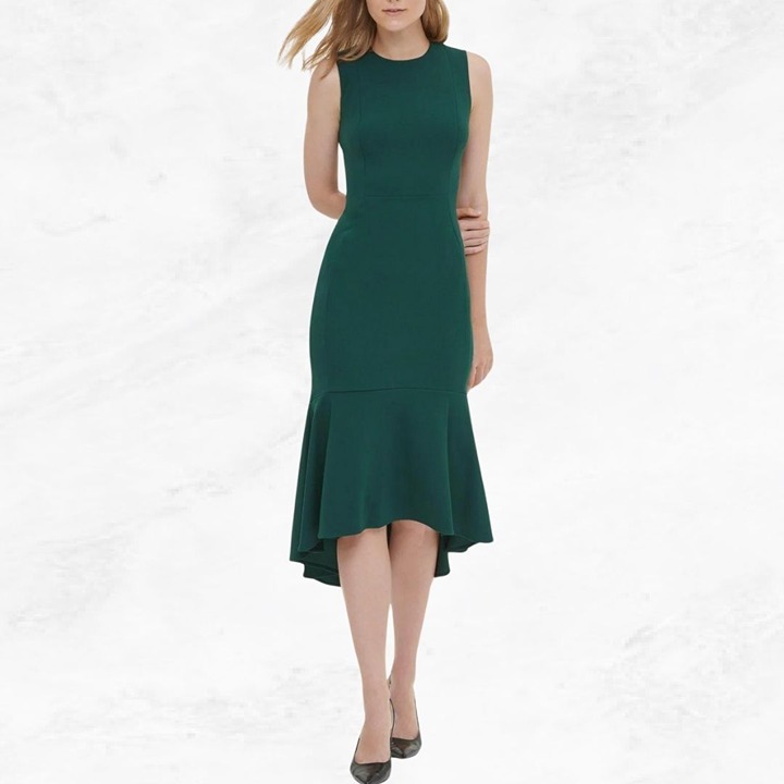 Calvin Klein High-low Midi Scuba Dress