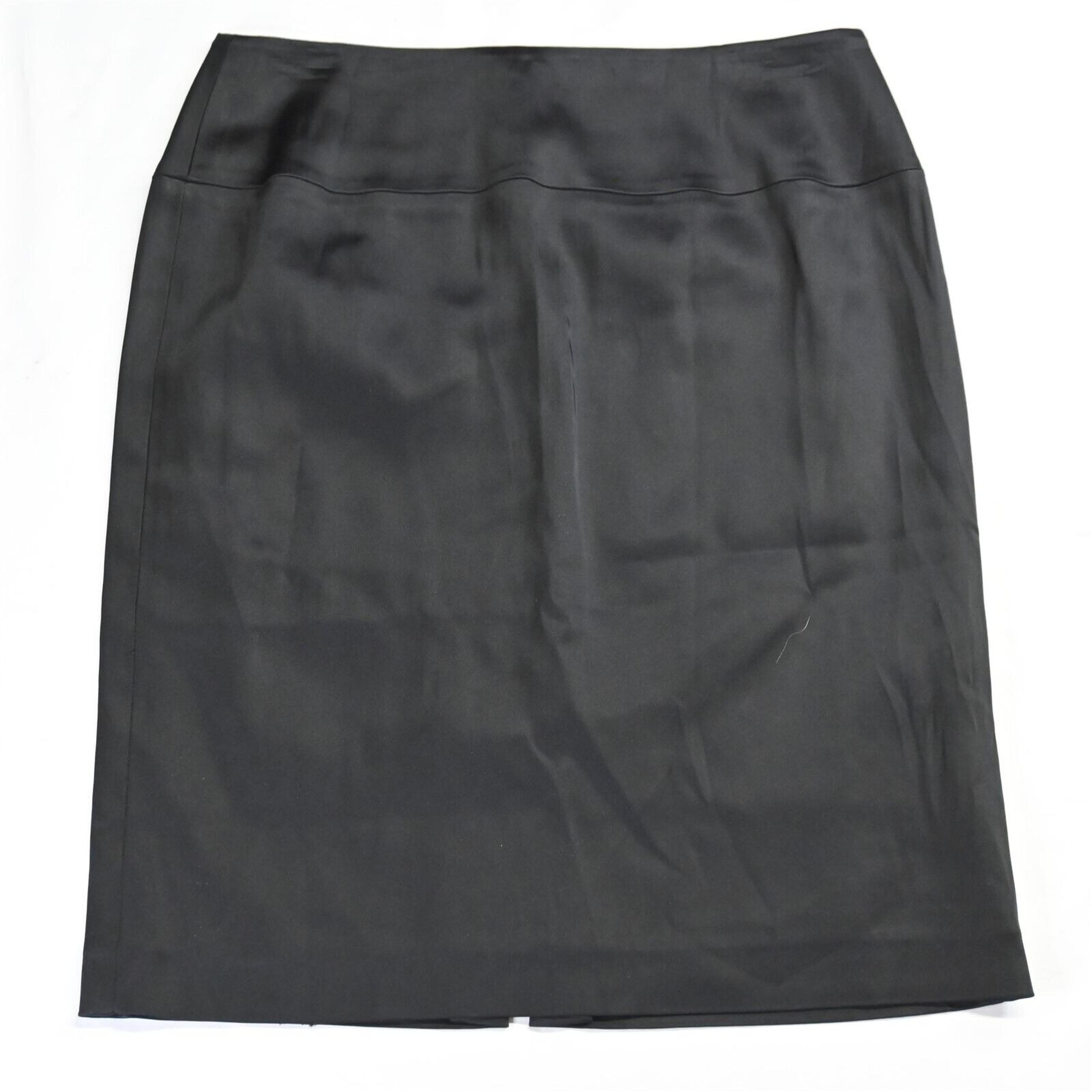 Antonio Melani 4 Black Slick Womens Pencil Straight Skirt