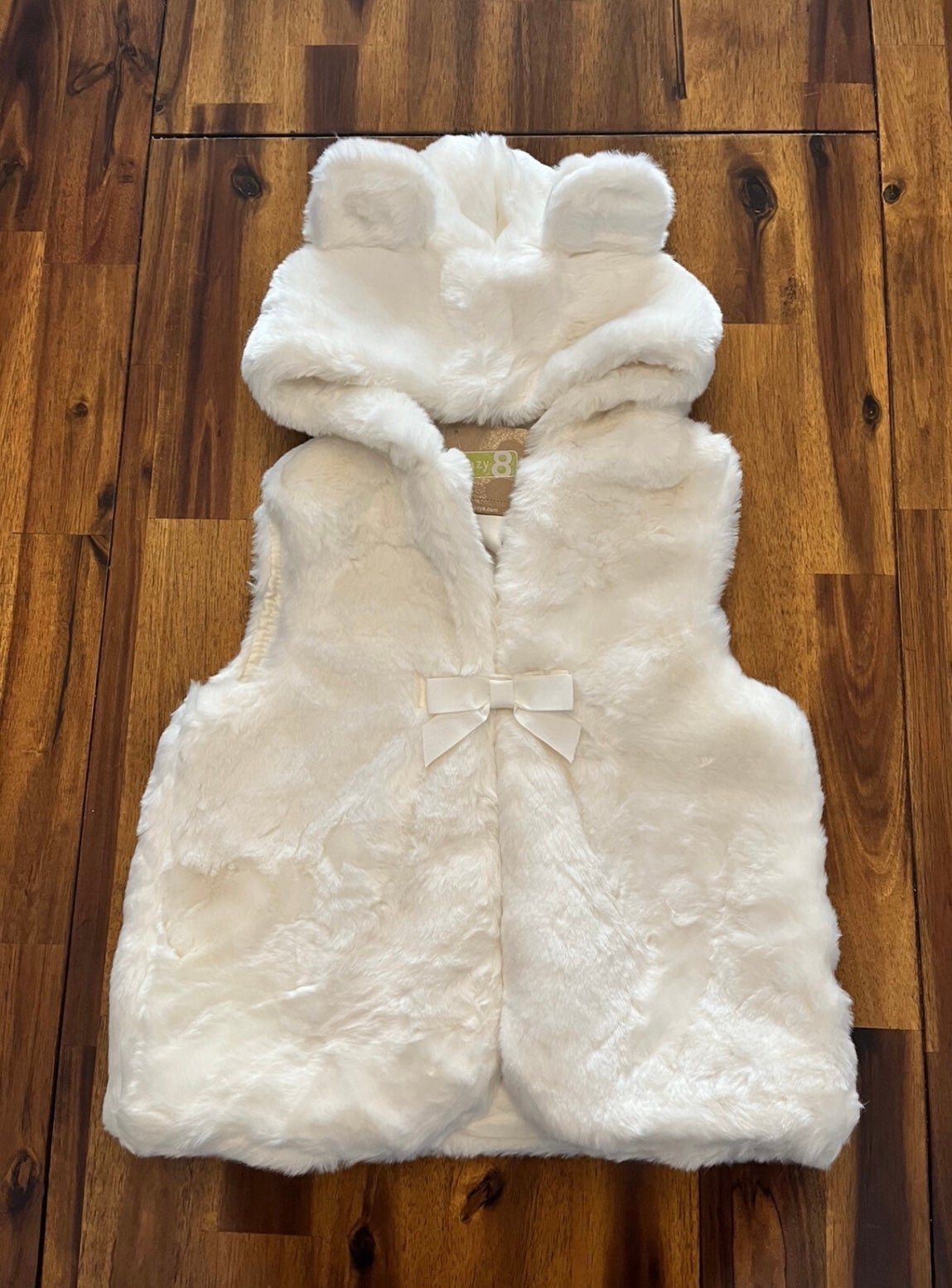 Vest Girls 2T 3T Crazy 8 Faux Fur Hooded Bear Ears Soft Fall Winter NWT NEW