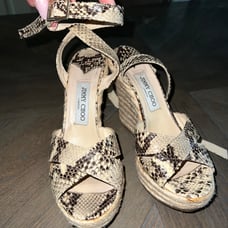 Jimmy Choo espadrille snakeskin heels