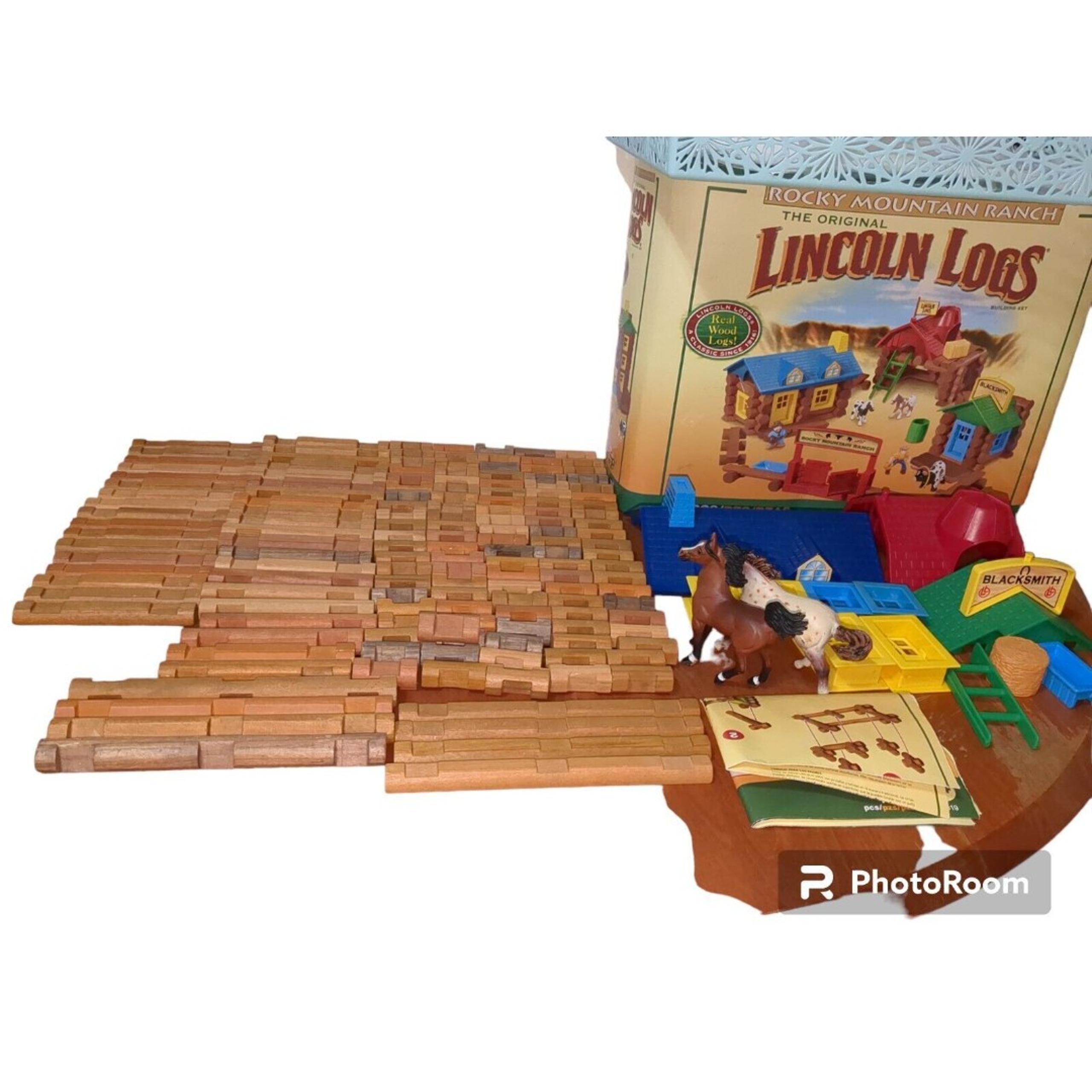 Lincoln Logs Rocky Mountain Ranch  InComplete.Extra Logs-165 Pieces.See discript
