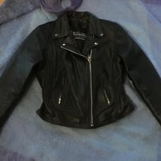 Women’s Black Leather XElement Motorcycle Jacket Medium