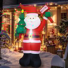 New 6FT Christmas Inflatable Santa Claus Outdoor Decoration with Built-In LEDs