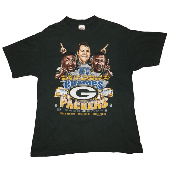 Vintage 1996 Green Bay Packers Shirt Xplosion Caricature Favre Reggie Men's XL