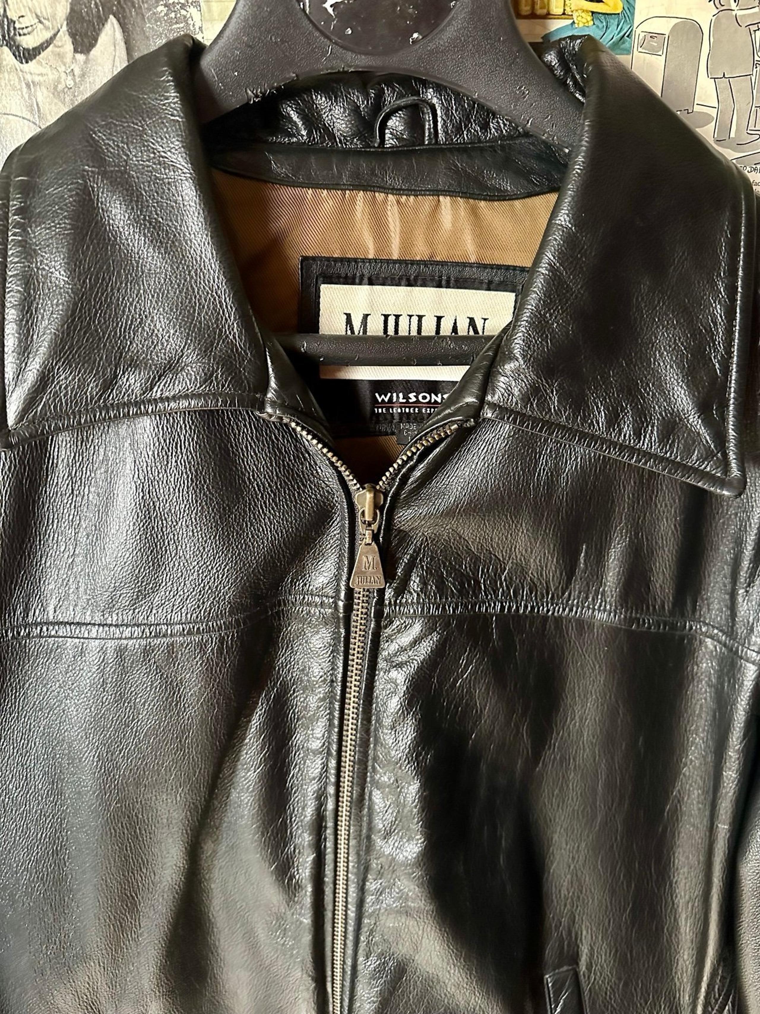 Vintage Men's Leather Jacket Wilson's Biker Motorcycle Original Owner SO COOL