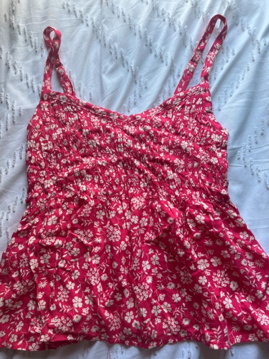 top Hot pink flowery top Worn once good condition