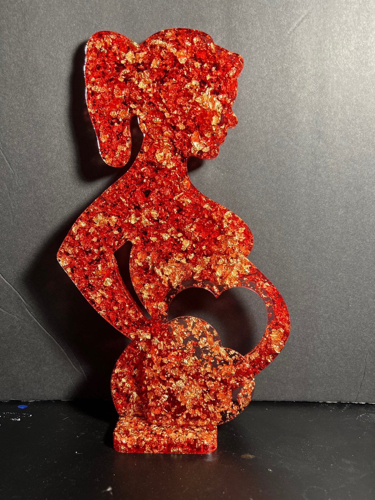 Red and Gold pregnant lady frame