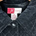 JM Collection Sz 18 Black Quilted Velvet Jacket Pockets Button Up Utility Lined