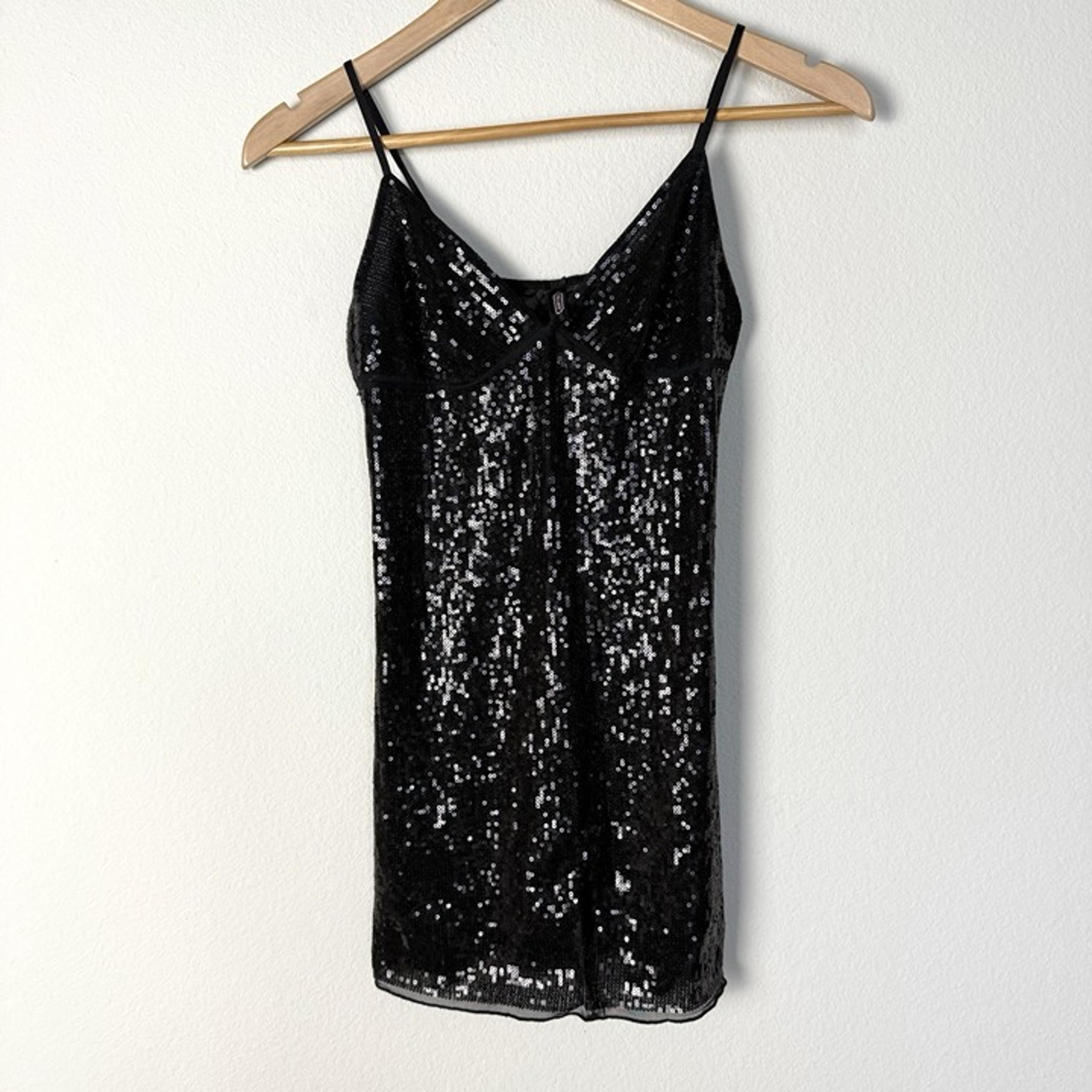 Victorias Secret The Lacie Black Sequin Babydoll Womens Small Party Date Night