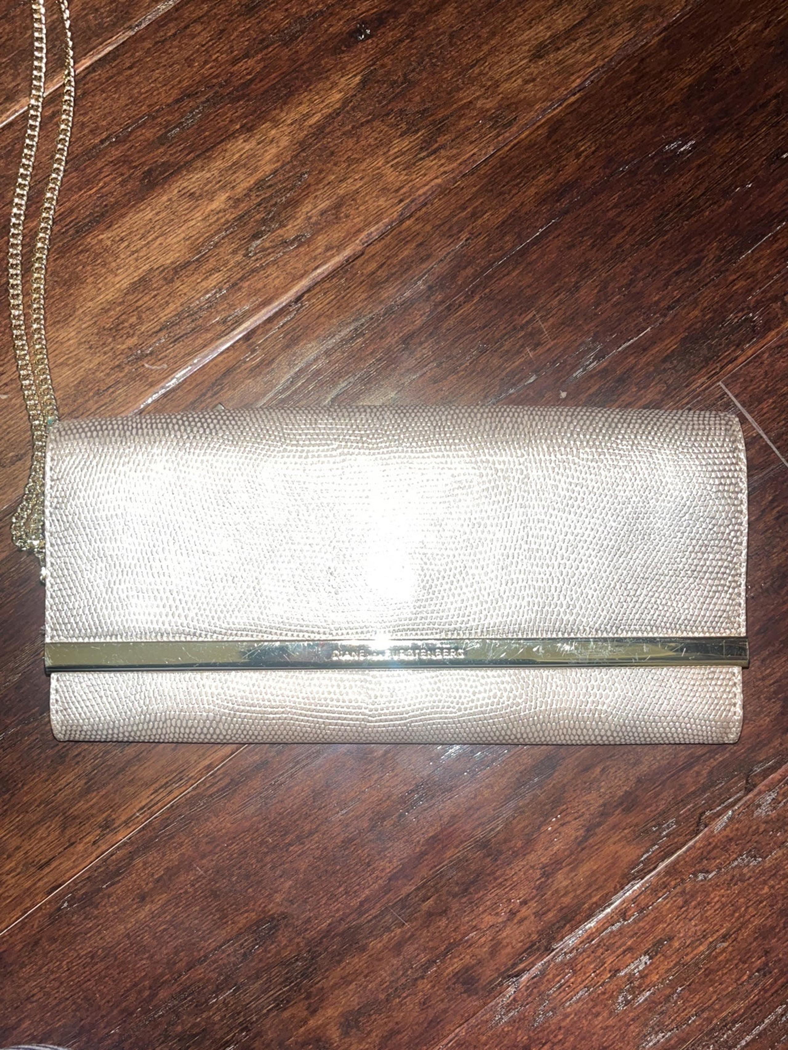 Diane Avon Furstenberg Gold Clutch/Crossbody