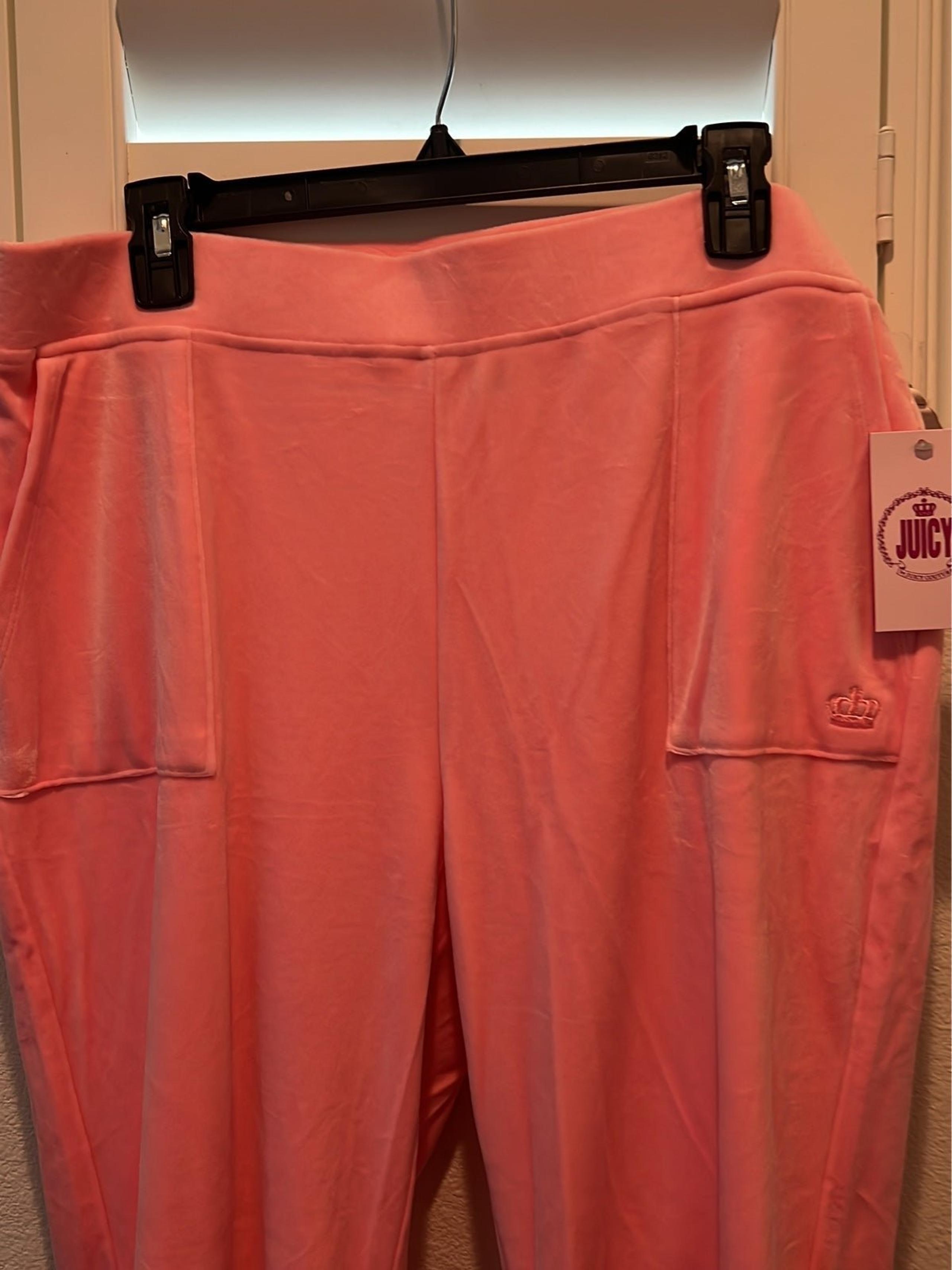 $59 Juicy Couture Pink Velore woman pants XL NWT