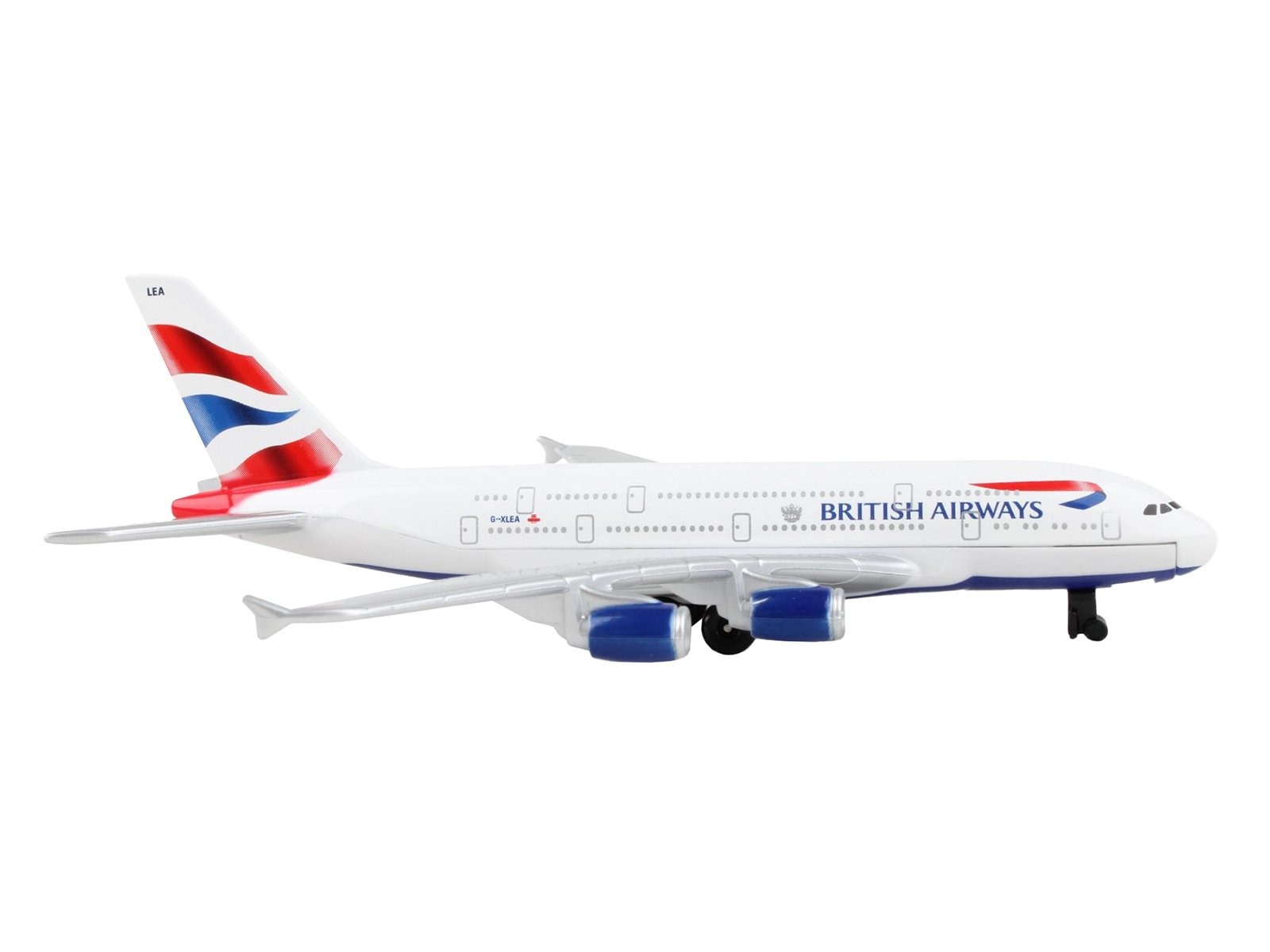 A380 Commercial Aircraft British Airways (G-XLEA) White with Blue and Red Tail