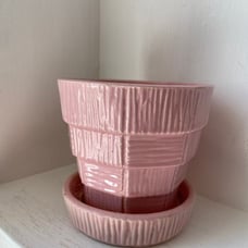 McCoy Pink Basketweave Planter
