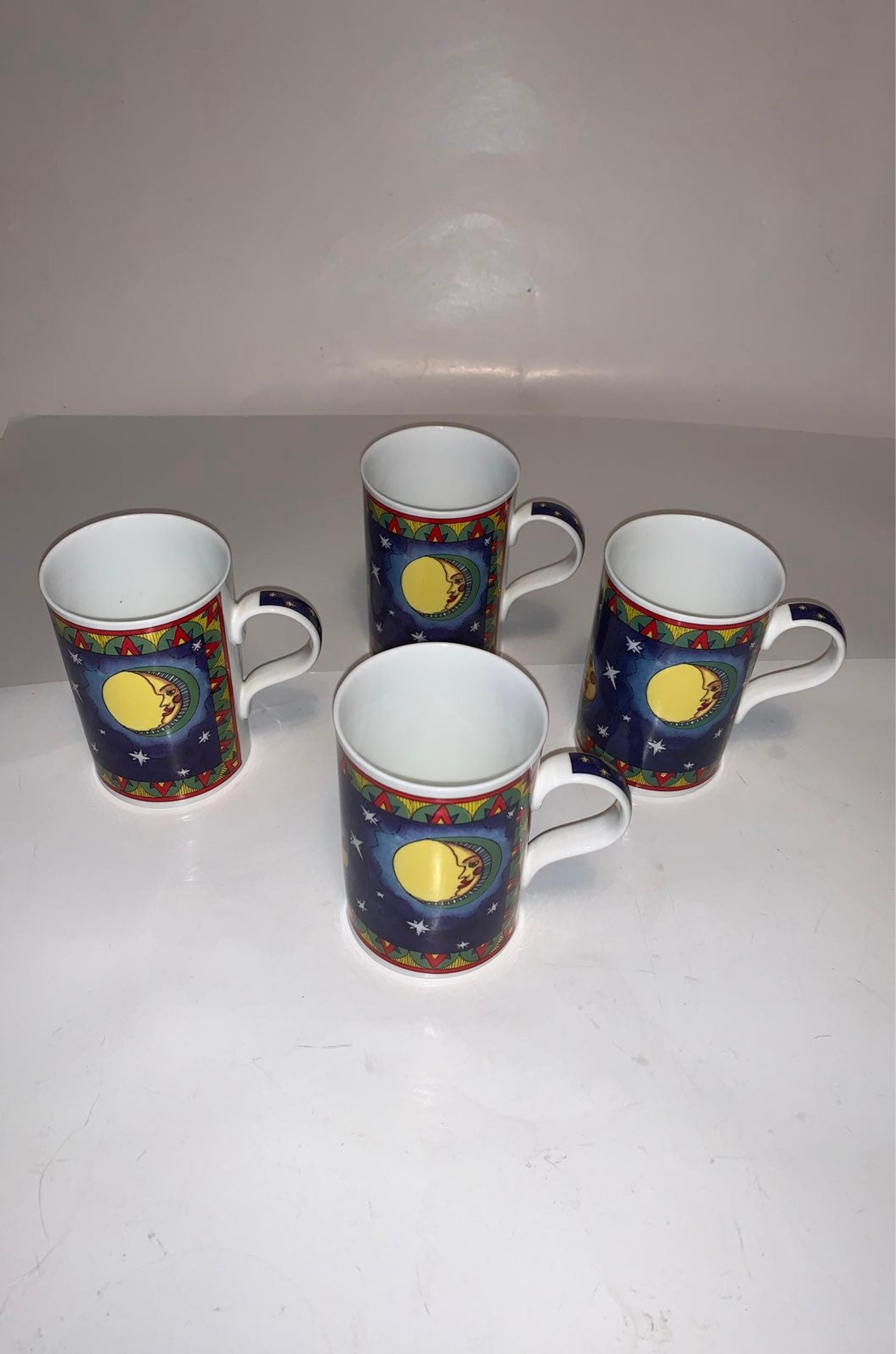Set of Four Wren Fine Bone China Moon Coffee Cups
