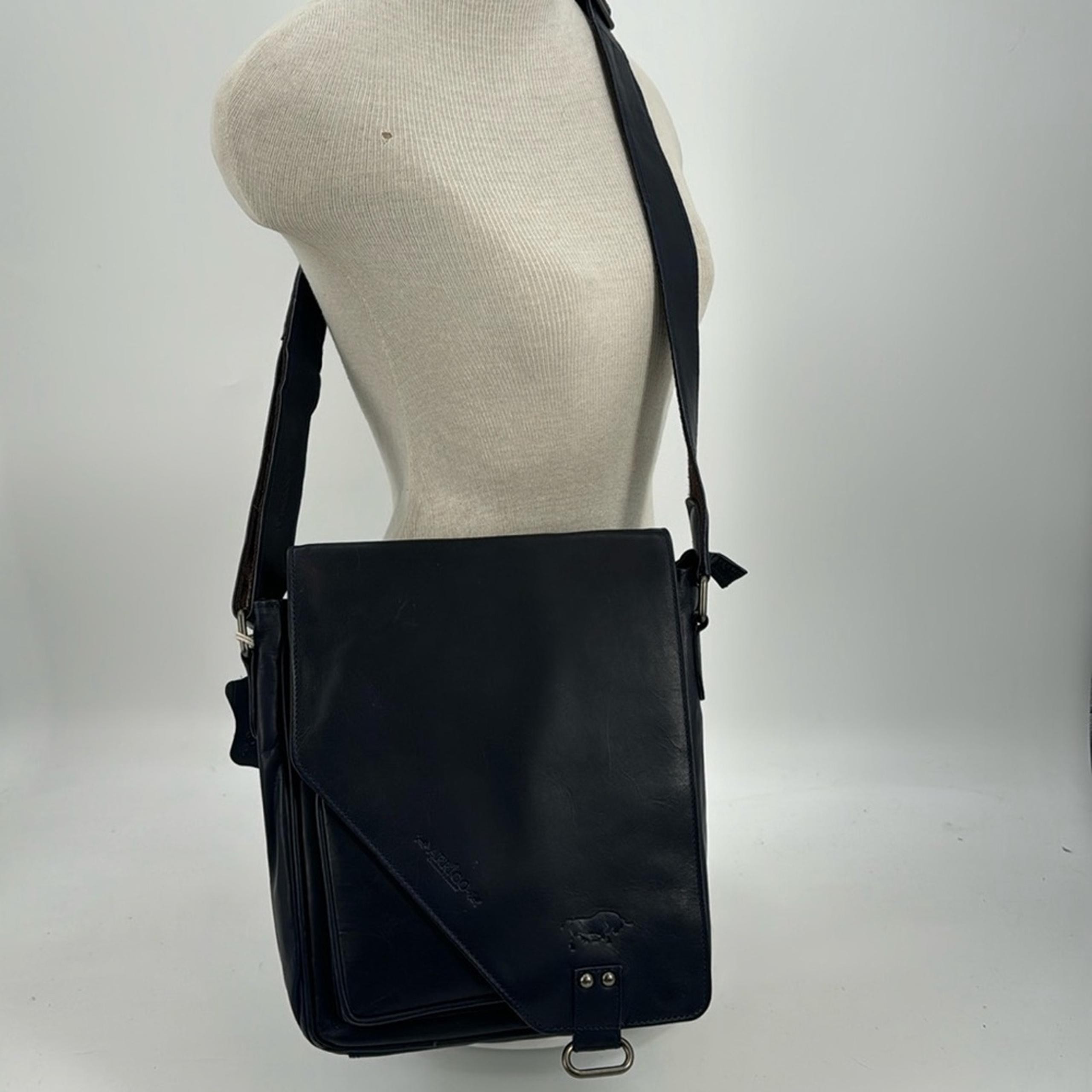 NWT ARRIGO blue leather crossbody bag - USA Leather