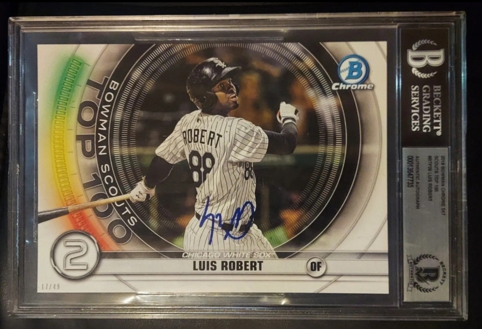 Luis Robert 2020 Bowman Scouts Top 100 5x7 /49 White Sox Auto BGS RARE signed