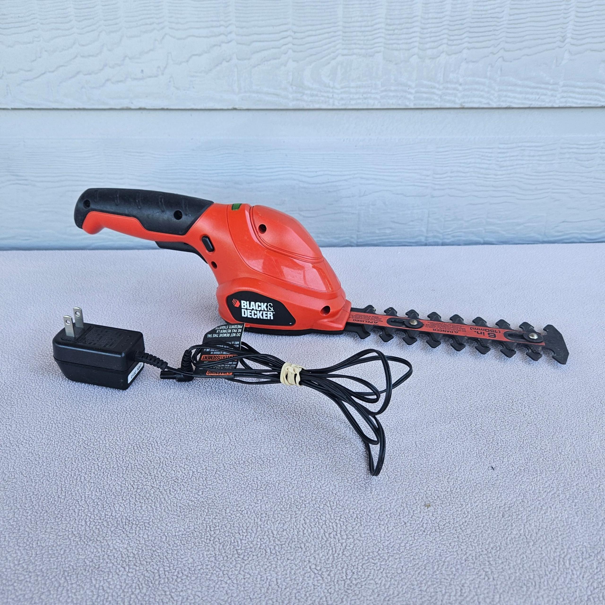 Black & Decker GSL35 Shrub Trimmer Orange Cordless Charger Rechargeable 6"