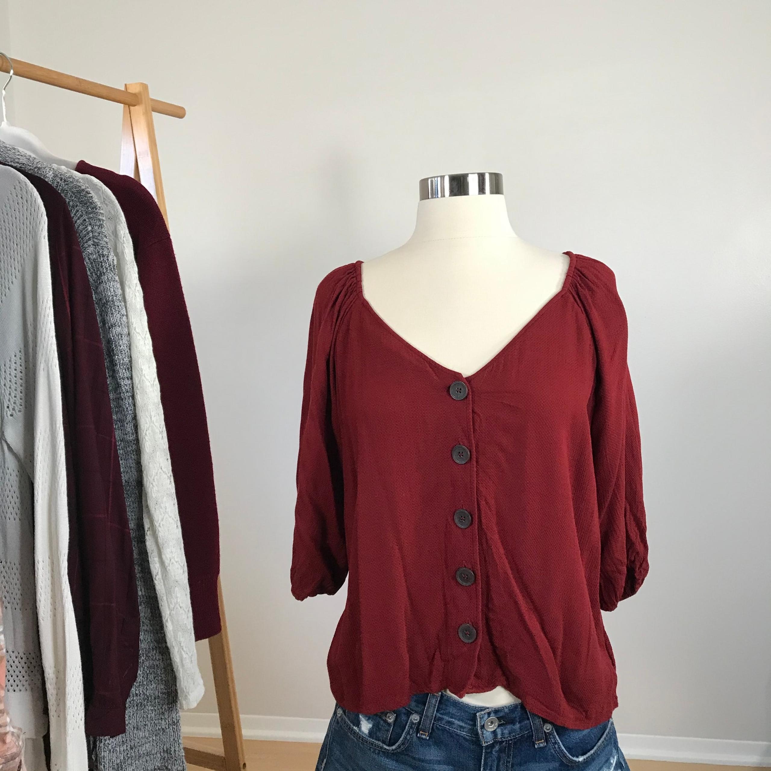 Sanctuary • Modern Button Front Top Red