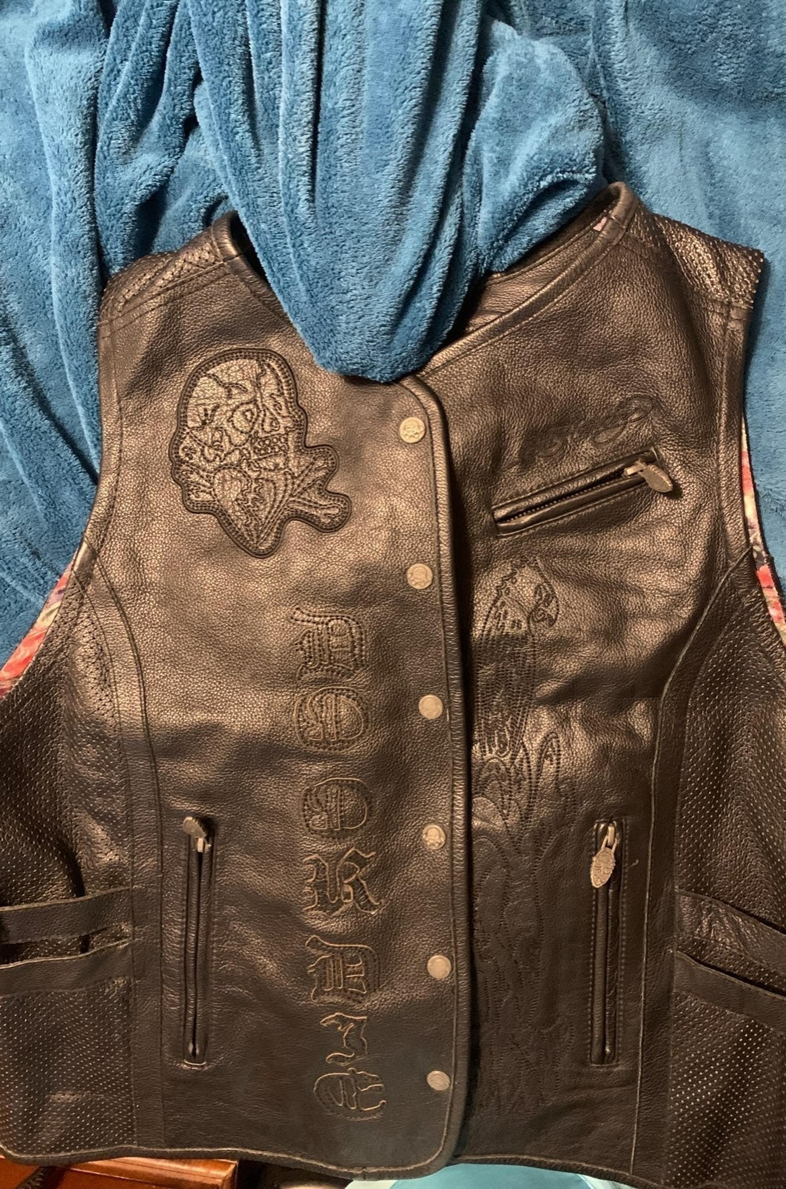 NWOT Ed Hardy biker leather vest