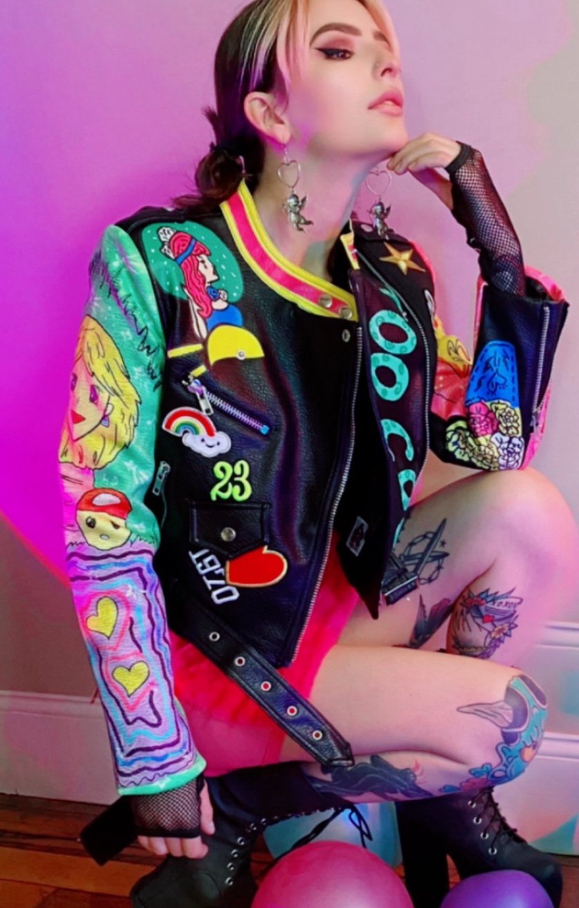 Original painted leather Moto jacket