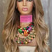 Wavy double blonde gold highlight hd wig