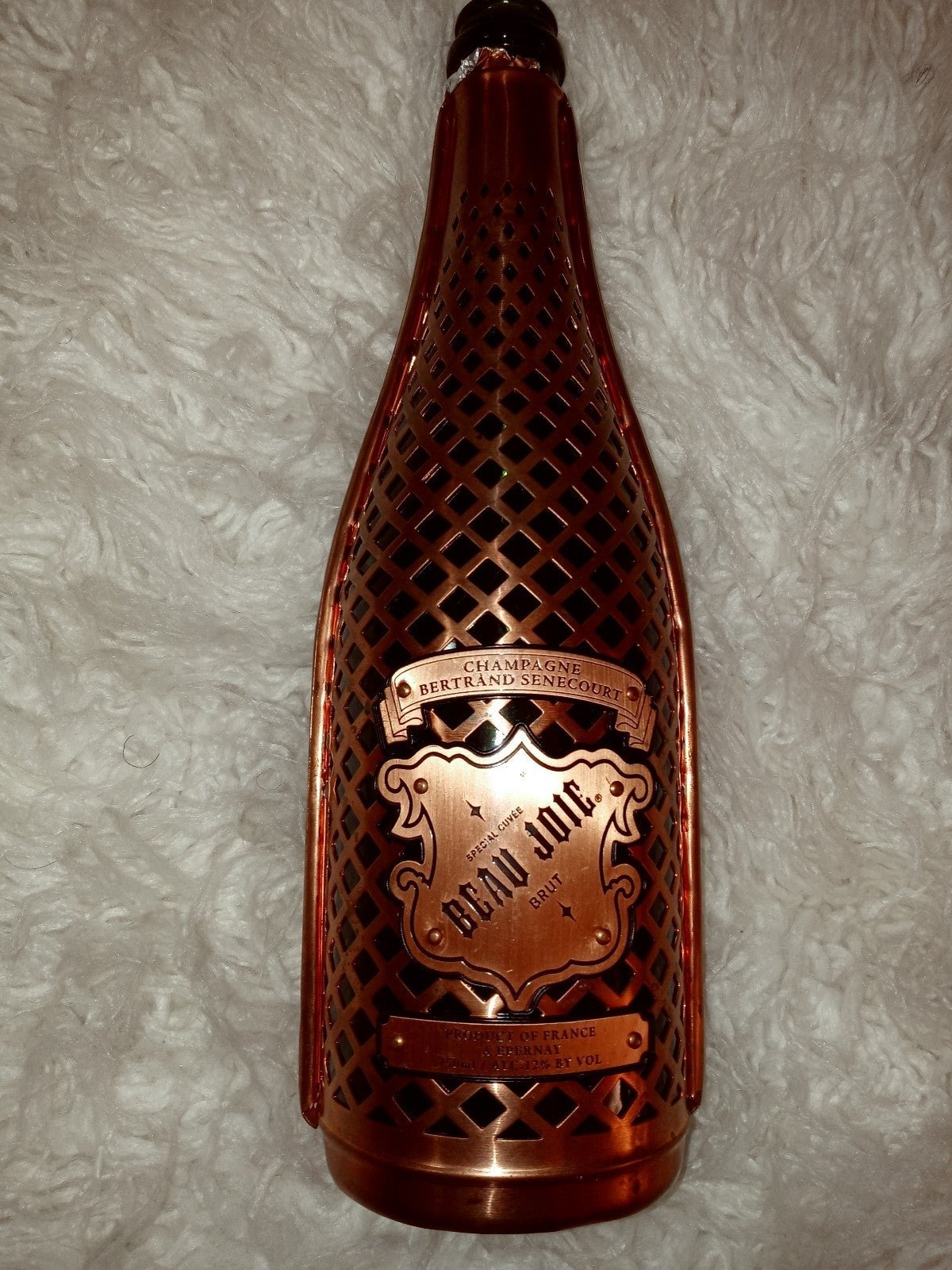 Empty Copper Encased Champagne Bottle Decor St Patrick's day