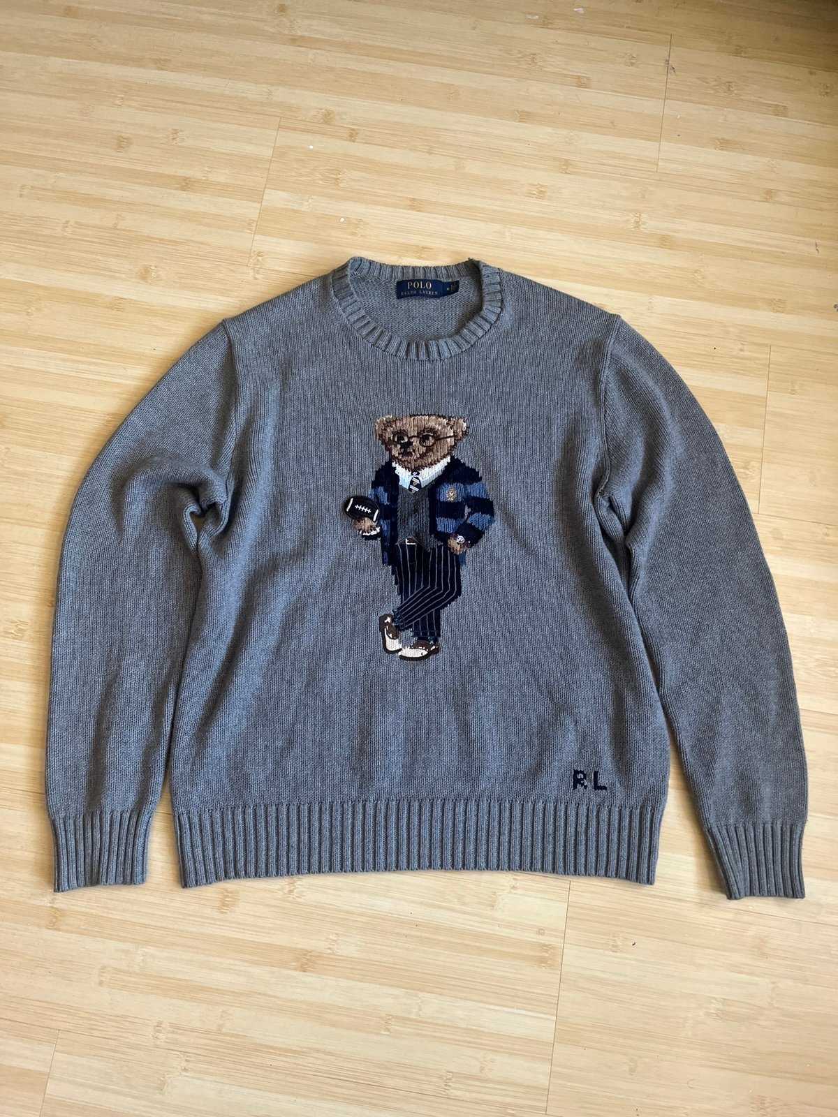 Polo Bear Cotton Crewneck Sweater