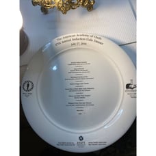 The American Academy Of Chef’s 47th Gala Dinner July 17th, 2018 Menu 12” Plate