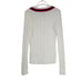 1990s Vintage Ralph Lauren White Cable Knit V-Neck Sweater Preppy Small