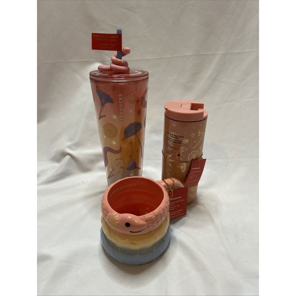 2025 Starbucks Lunar New Year of Snake Tumbler SNAKE TOPPER,TUMBLER&MUG LOT3