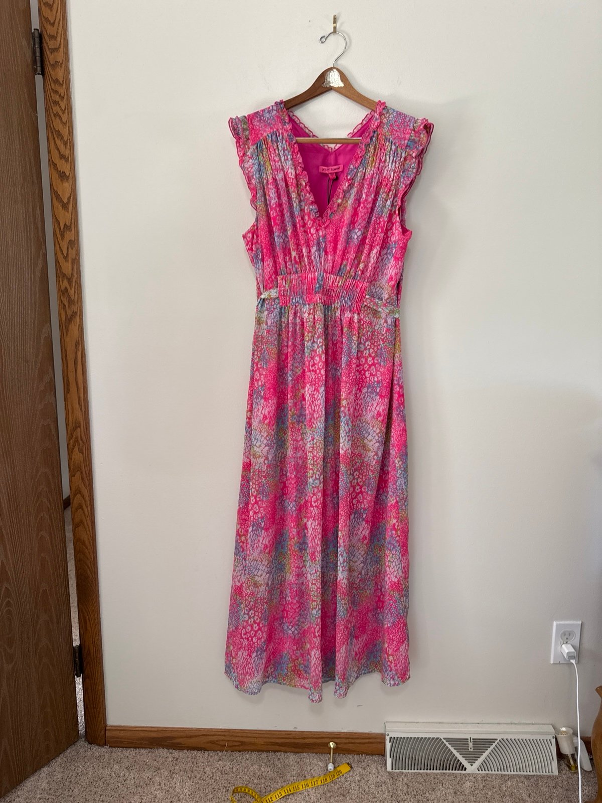 Betsy Johnson NWT “Sherry” maxi dress in stargazer pink size XL