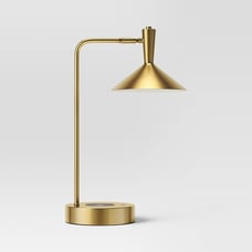 LED Wireless Charging Task Lamp with USB Brass