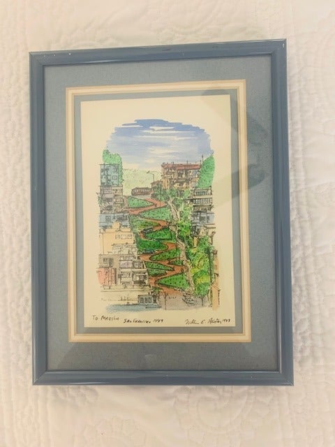 Vintage print of Lombard Street