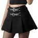 Sexy Rare Gothic Pleated Mini Bondage Skirt With Undershorts