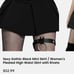Sexy Rare Gothic Pleated Mini Bondage Skirt With Undershorts
