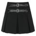 Sexy Rare Gothic Pleated Mini Bondage Skirt With Undershorts