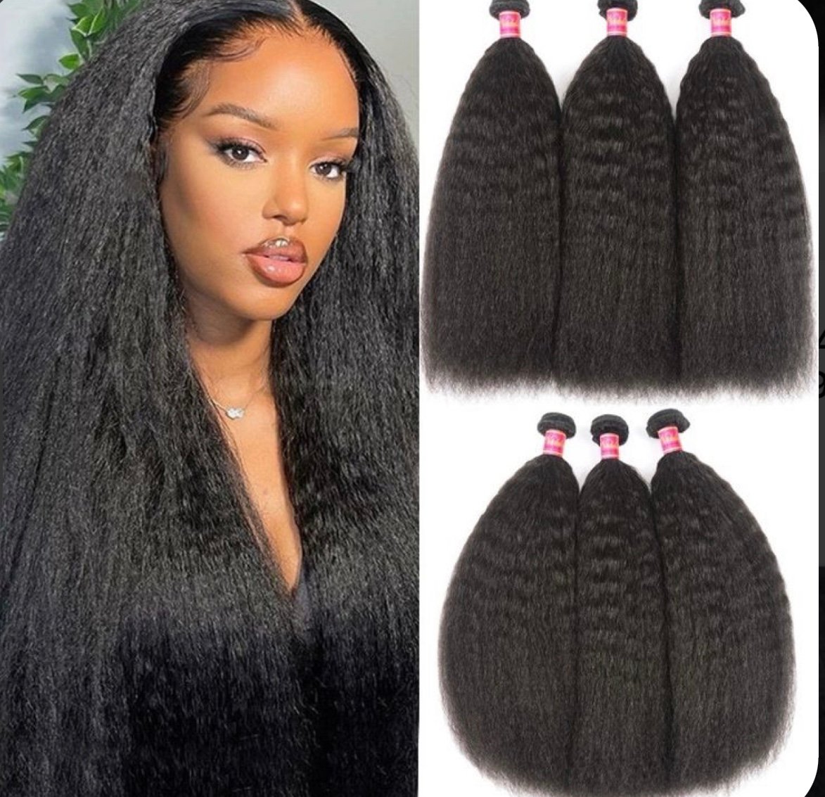 Kinky Straight Bundles 20”22”24