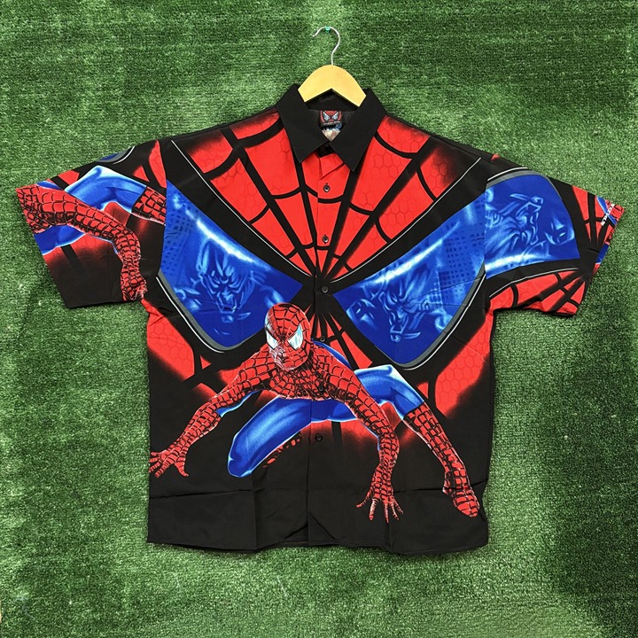 Marvel Spider-Man Button Up Shirt Size Large