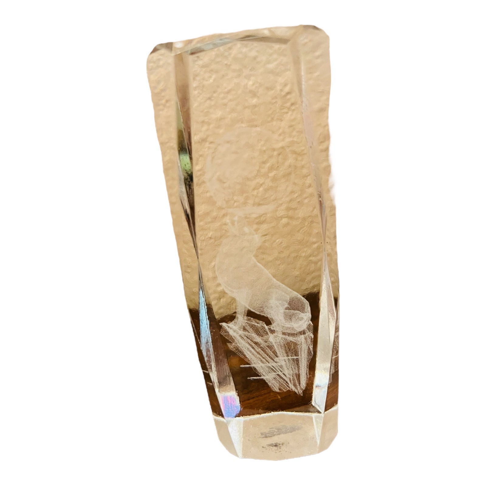 3D glass paperweight Wolf Howling At The Moon Design Glass 6 Inches Clear In go 3D glass paperweight Wolf Howling At The Moon Design Glass 6 Inches Clear In go