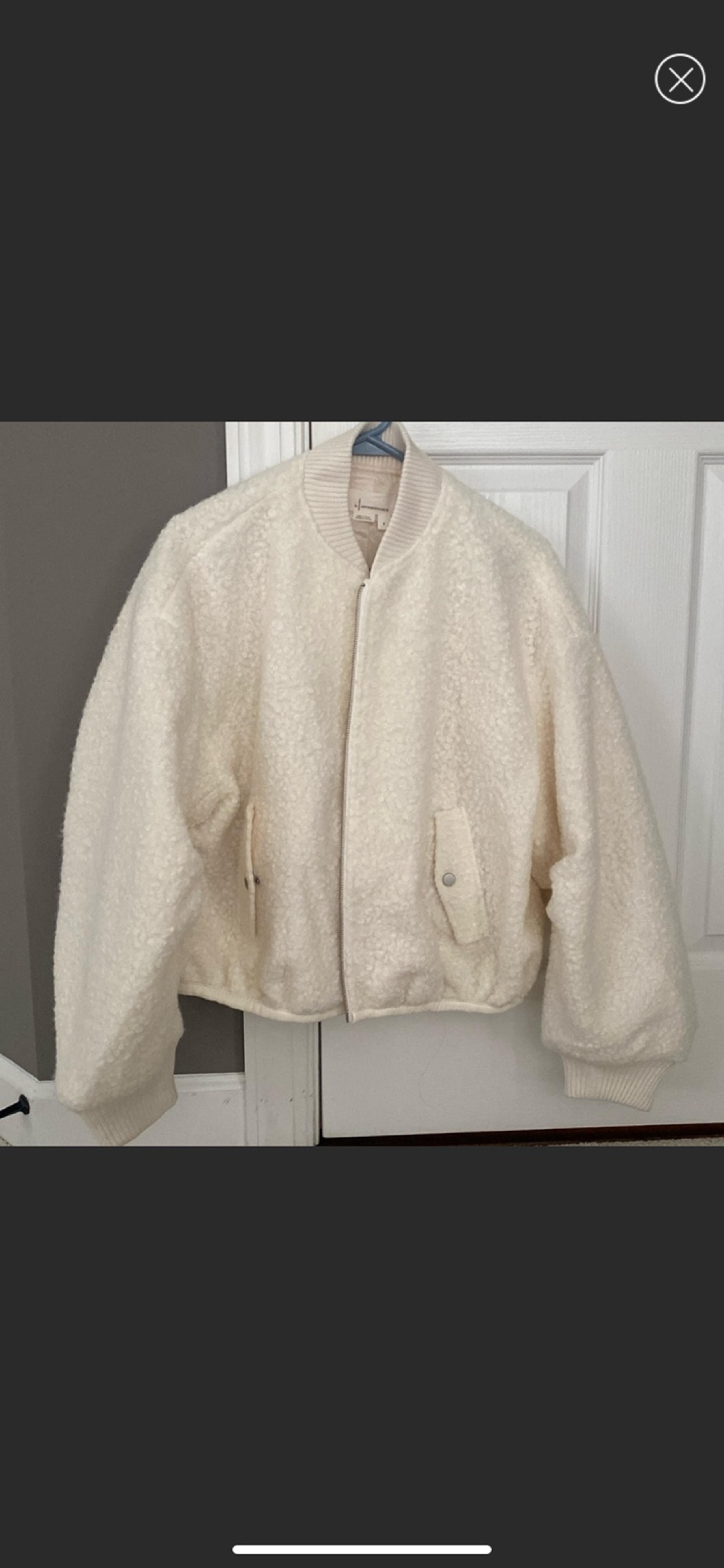 NWT Anthropologie Ivory Bomber Jacket