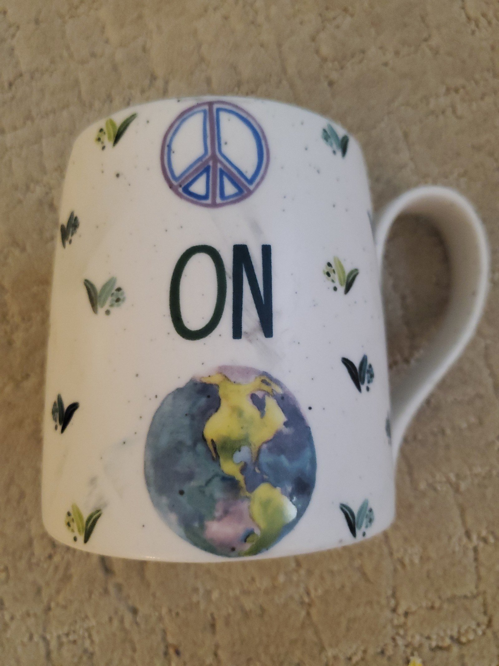 Mug on earth anthropologie rare