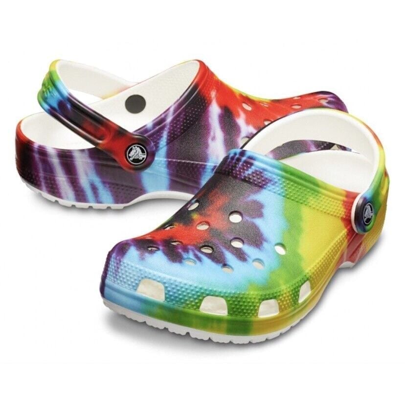 Crocs Classic Tie Dye Graphic Clog Women's Size 6 Multi Color 205453-90H