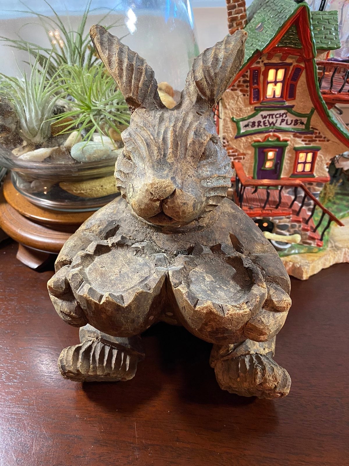Hand Carved Wooden Rabbit One of a Kind