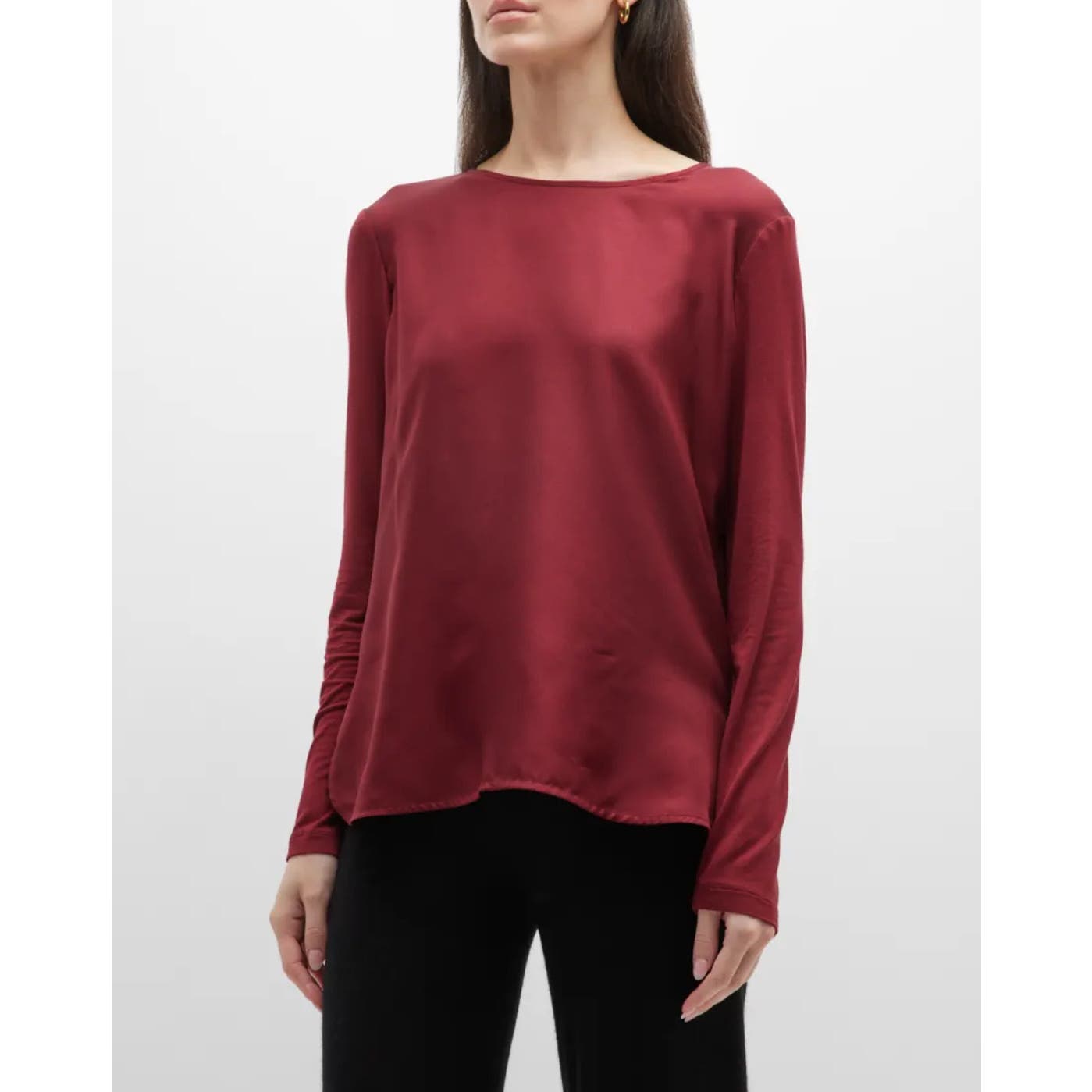 MaxMara Leisure Borneo Red Long Sleeve Top - size Medium