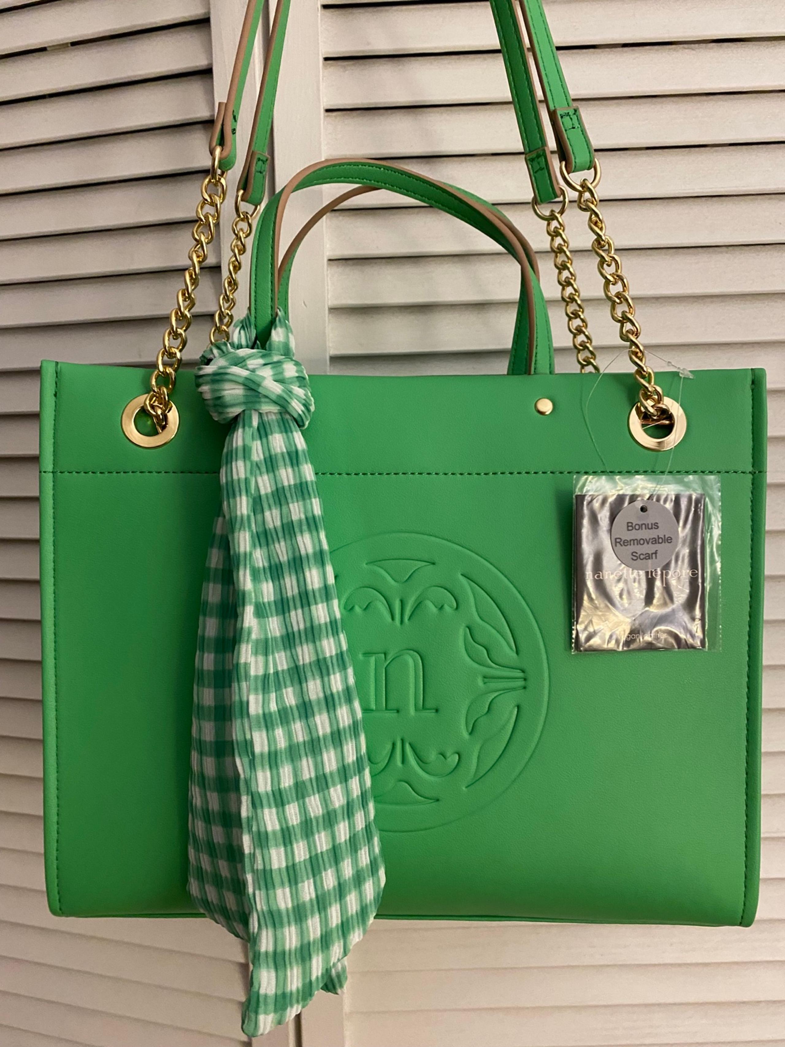 NWT Nanette Lepore Green tote & scarf