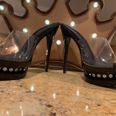 New Pleaser Rhinestone Heels Size 9